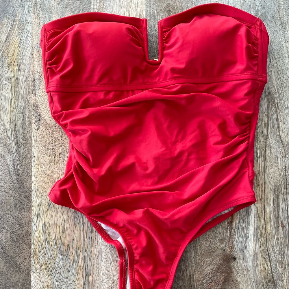 Women’s Red strapless swimsuit